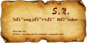Sövegjártó Nándor névjegykártya