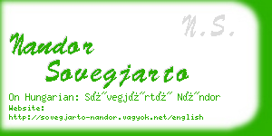 nandor sovegjarto business card